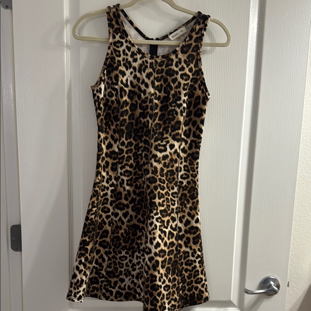 Sugar + Lips Leopard Print Sleeveless Dress